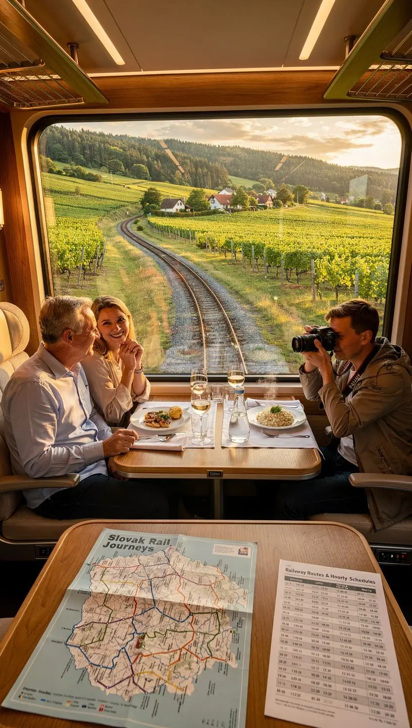 Traveler boarding a regional train in Slovakia, showcasing seamless integration between train and local transport.